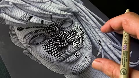 3D Face four drawing front facing