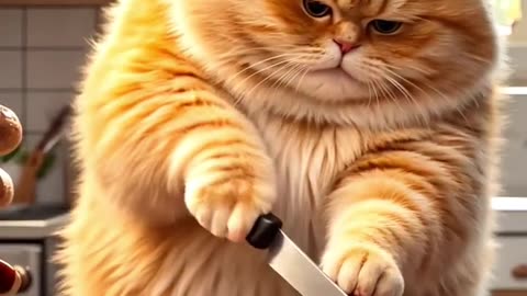 Run_ Cat_ Run_ The Great Steak Heist_ _pet _aicat _cat _catvideos(1080P_HD)(720P_60FPS)