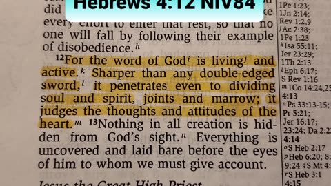 For the word of God is living and active.