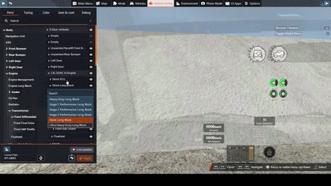 Testing new cars in BEAM ng