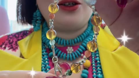 250512-4 Amber & Colored Crystals: Bracelet with Overwhelming Beauty