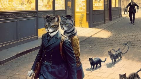 Cat People in 19th Century Paris - MiniF VI [Mini F] - melodic techno with ai generated video