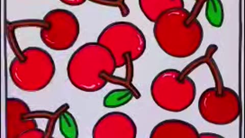 small tomatoes sketching and colouring