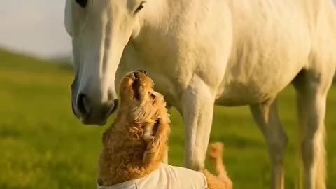 Brave Dog Saves Horse!