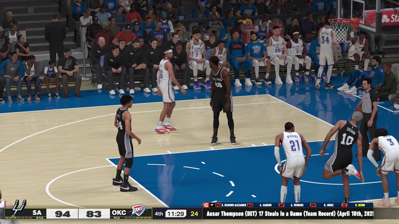 NBA 2k25 Oklahoma City Thunder Franchise Game 4 Spurs Vs Thunder CPU Vs CPU