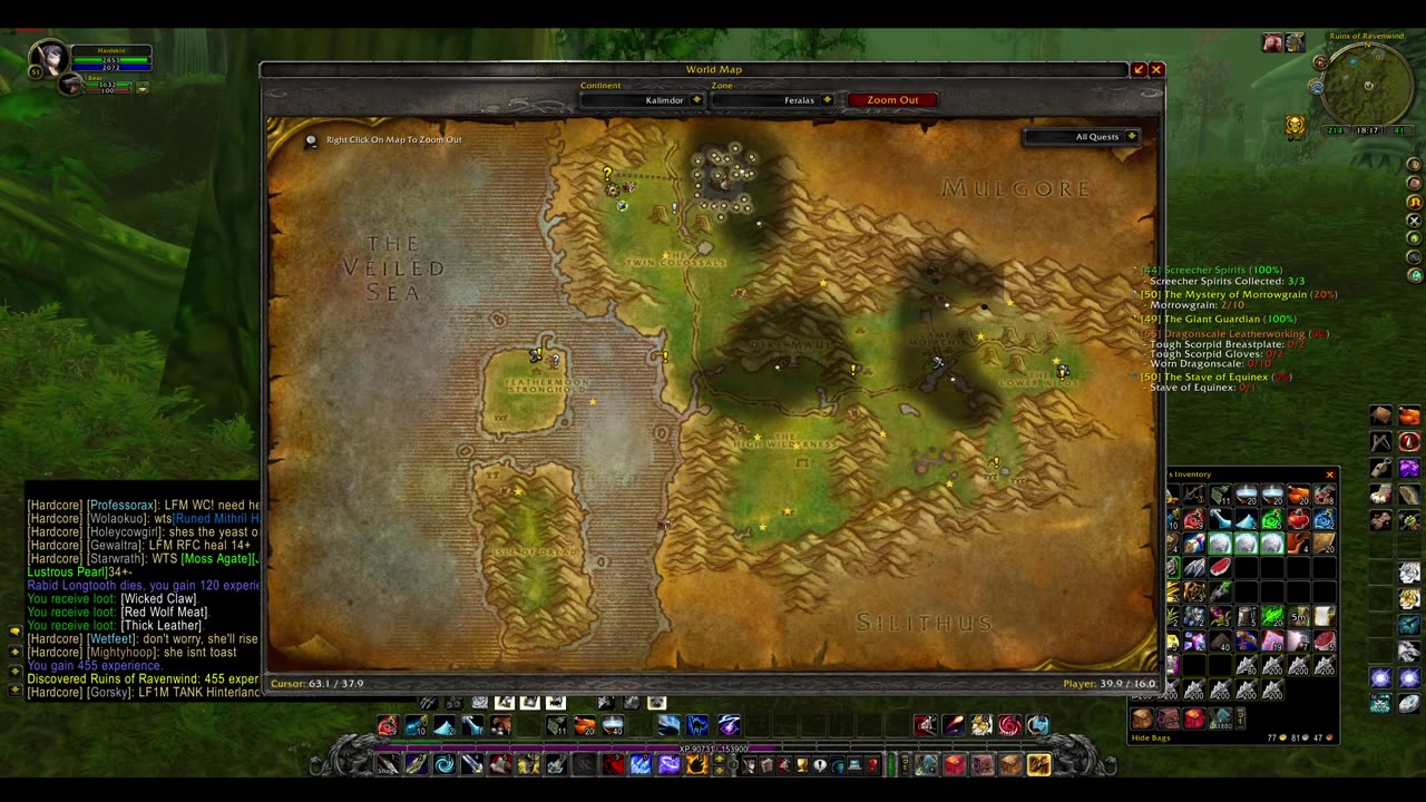 Turtle wow - Melee HC Slow and Steady Hunter - Part 123 - Feralas chicken escort - No commentary