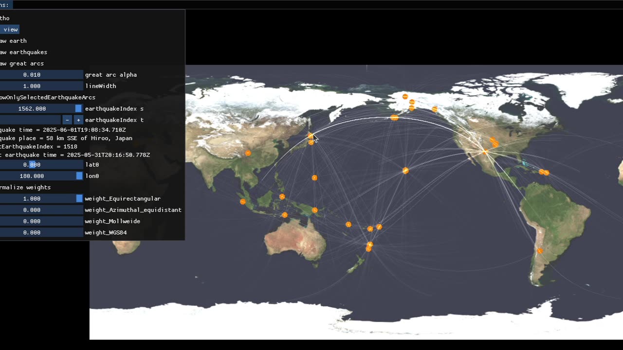 Earthquakes Aligning Along Geodesics #2