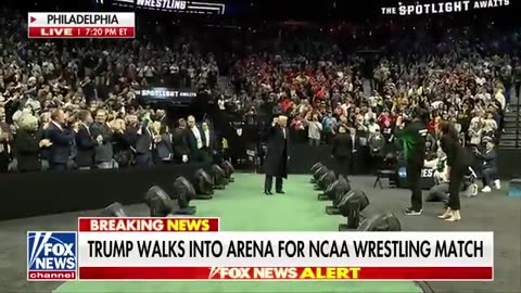 NCAA Wrestling championship crowd roared as Trump entered