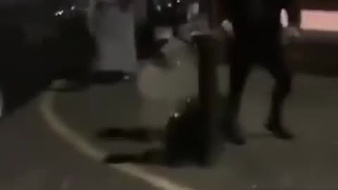 “You just killed my boyfriend” the white woman cries as Muslims laugh.