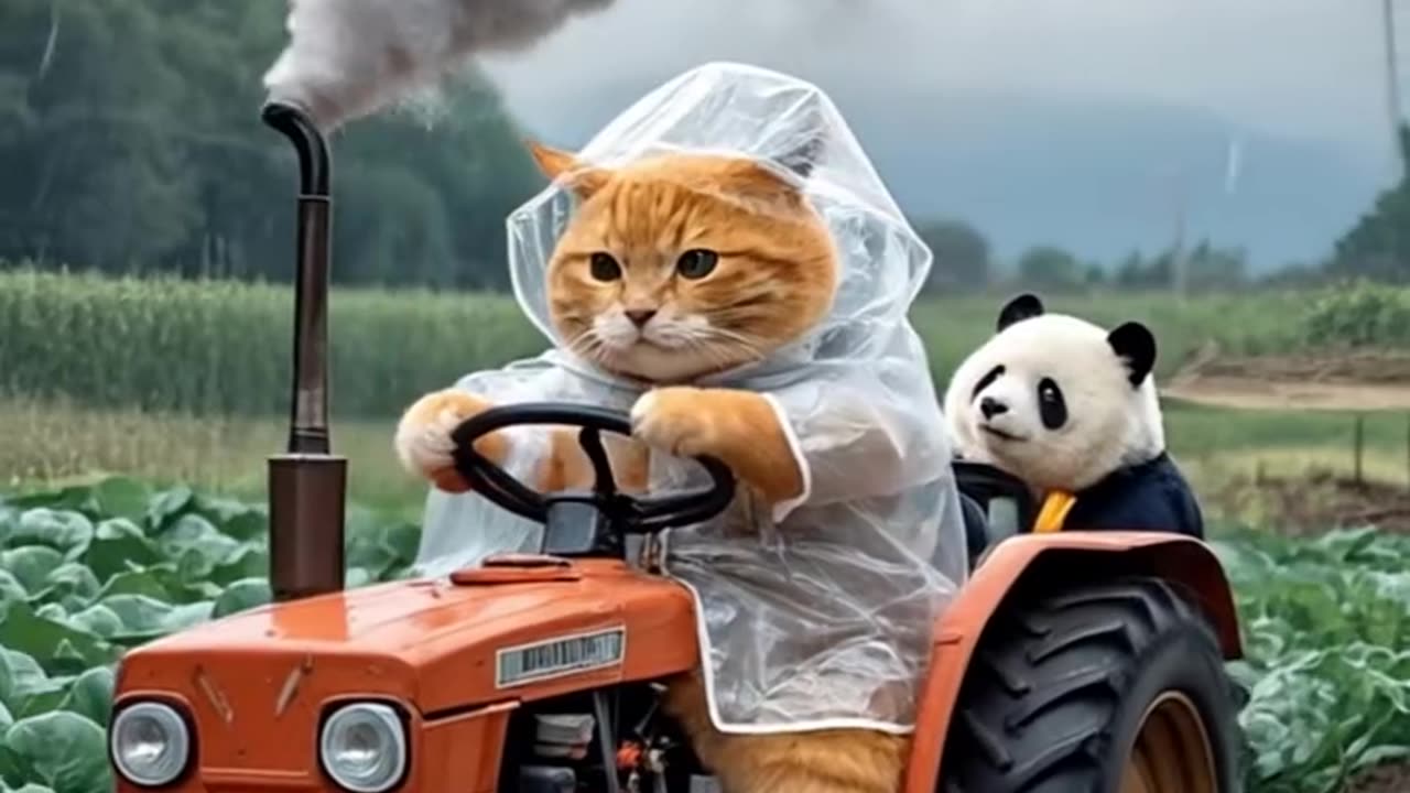 Unlikely Besties: Cat & Panda's Adorable Friendship! 🐱🐼❤️