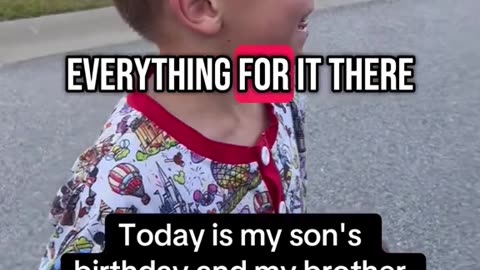 Today is this boy's birthday, and his brother has arrived with the "best birthday present."