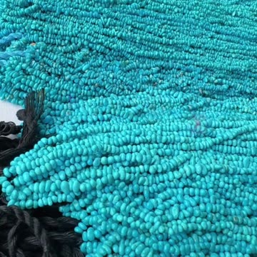 20250626-5 Sleeping Beauty Turquoise Bead Strand: Wear Deep-Sea Twilight as a Necklace