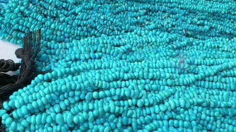 20250626-5 Sleeping Beauty Turquoise Bead Strand: Wear Deep-Sea Twilight as a Necklace