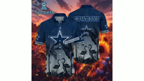 Summer Dallas Cowboys Flamingo Blue Big And Tall Hawaiian Shirts
