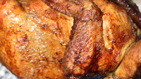 CHICKEN ON A SPIT NEAR THE RIVER