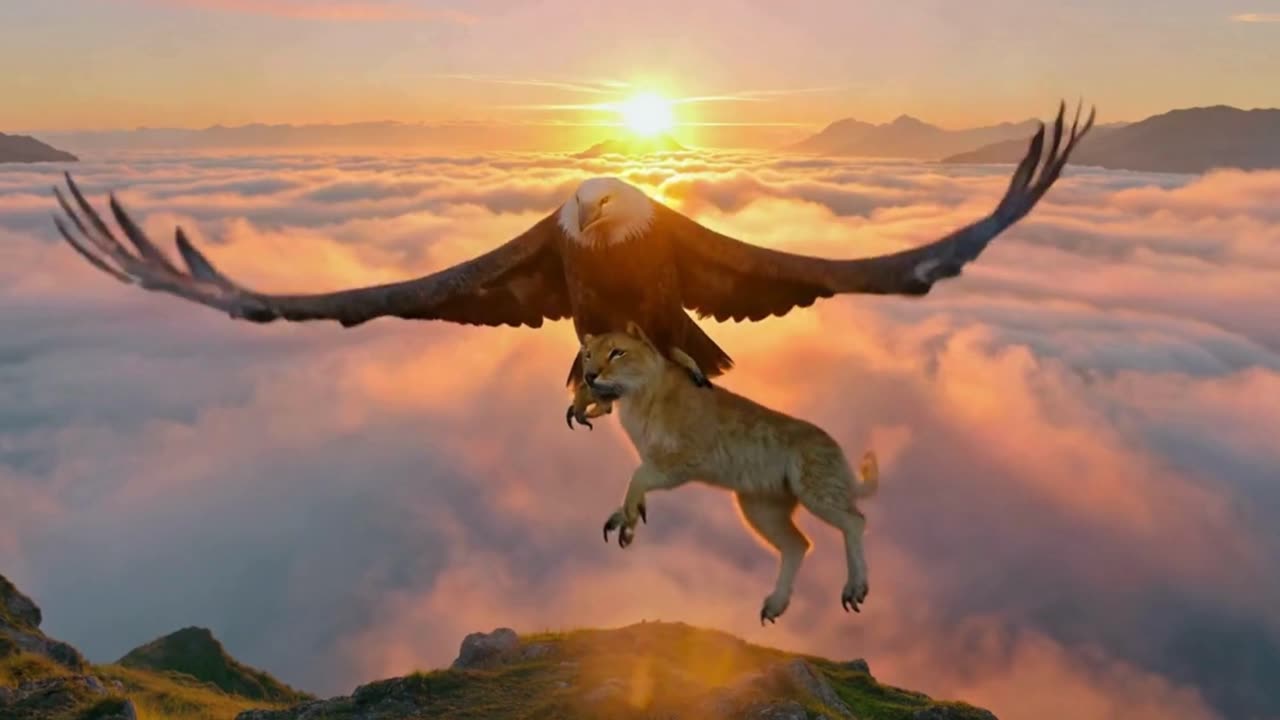 "Eagle vs. Burden: When Strength Meets Its Limit at Dawn"