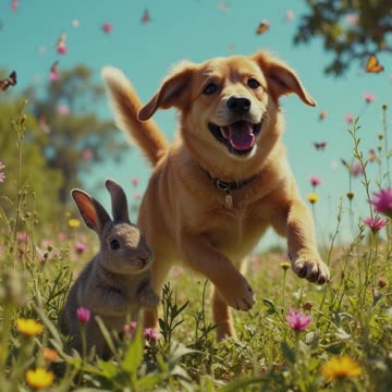 Unlikely Friends A Dog and Rabbit Tale