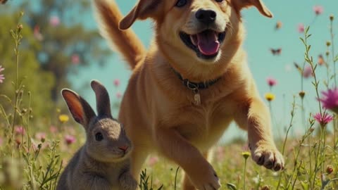 Unlikely Friends A Dog and Rabbit Tale