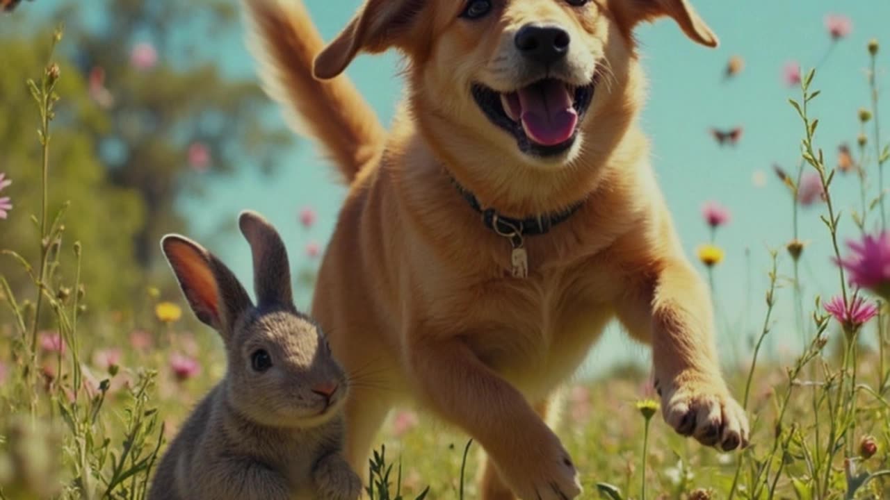 Unlikely Friends A Dog and Rabbit Tale
