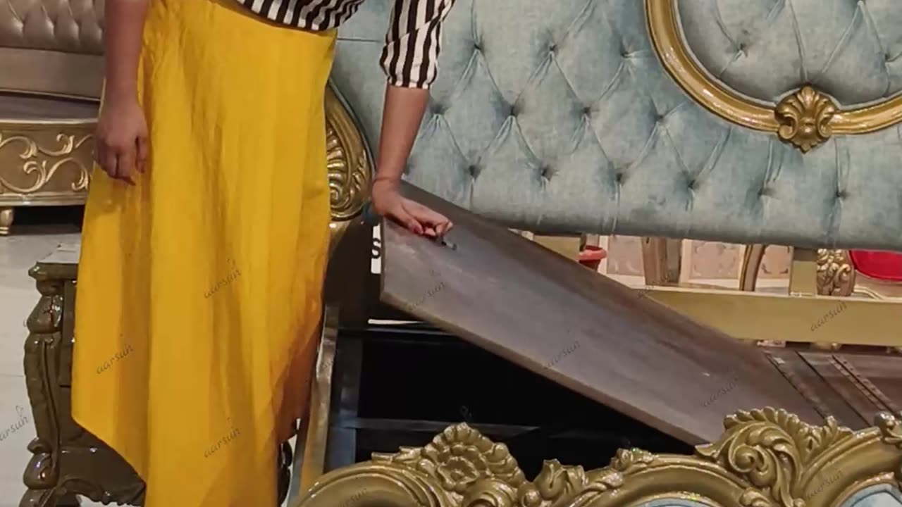 Royal Maharaja Bed with Double Storage & Side Tables | Teak Wood – Sleep Like a King!