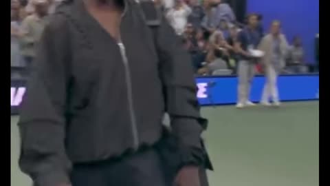 @venuswilliams takes the court at the US Open in a custom Merino wool performance kit dress,