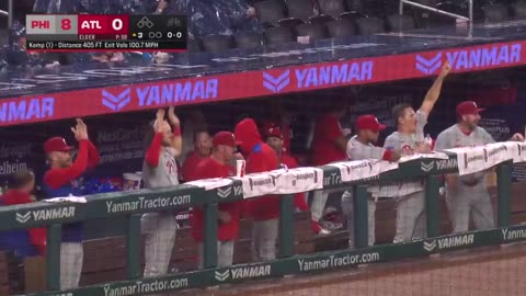 Philadelphia Phillies Otto Kemp hits his 1st Major League Homerun vs Atlanta Braves