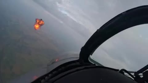 Mi24 Attack Helicopter Shooting Down Russian Drone