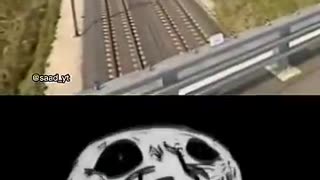 Viral: Fastest train Must watch | Troll face meme #short