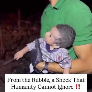 This Palestinian infant was pulled alive from beneath the rubble of their destroyed home