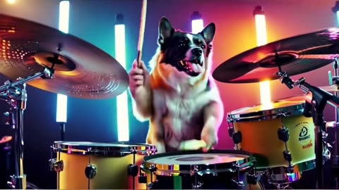 Dog Playing Drums 😱 #dog #doglover #dogshorts #viralvideo #fyp