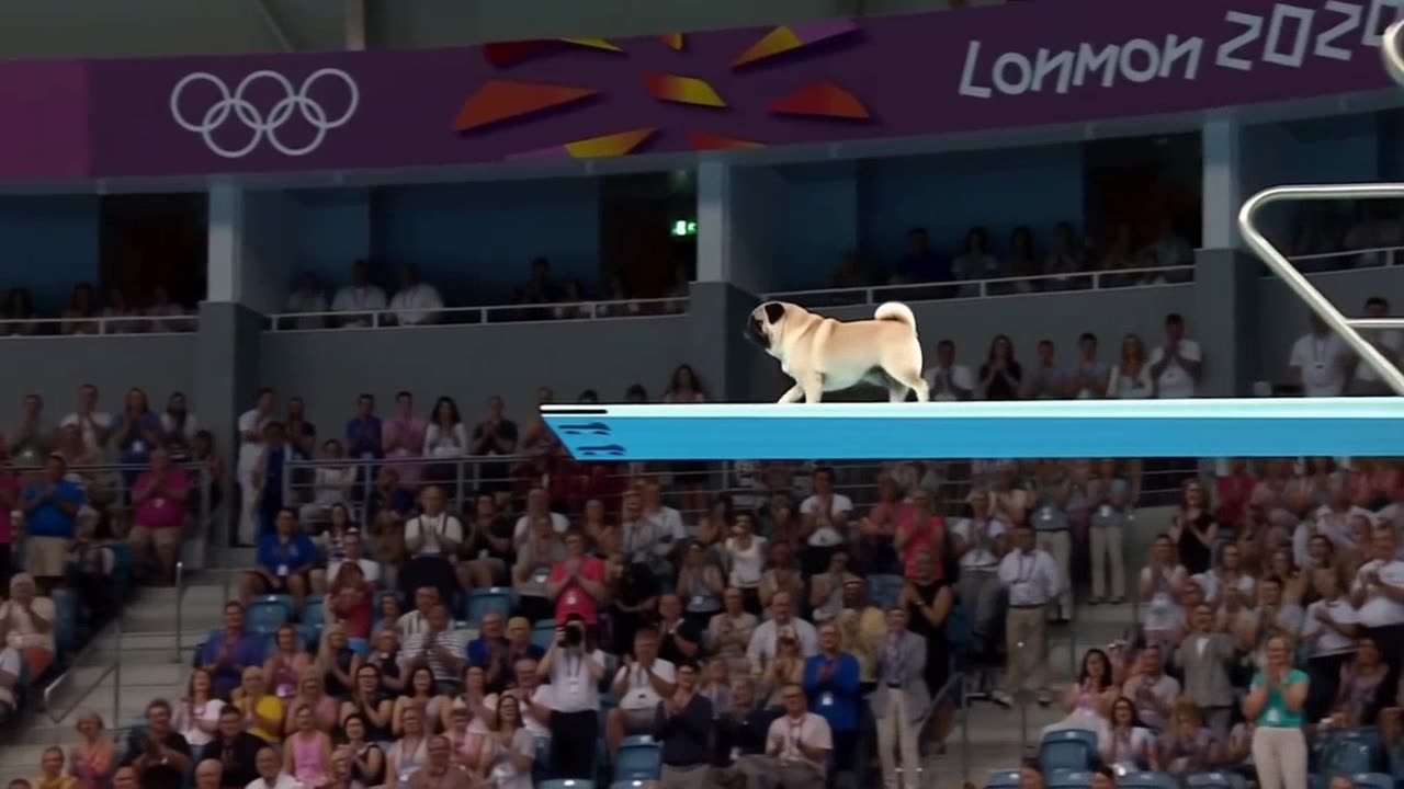 Dog swiming.