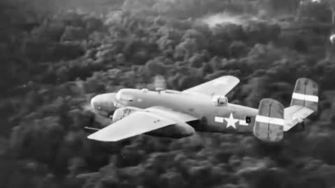 B25 gunship with 50 cal blazing