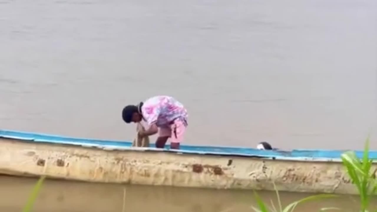 Funny man in jungle