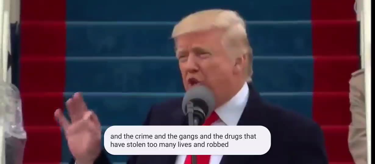 The inauguration address on Jan 20, 2017 the POTUS, Donald J Trump