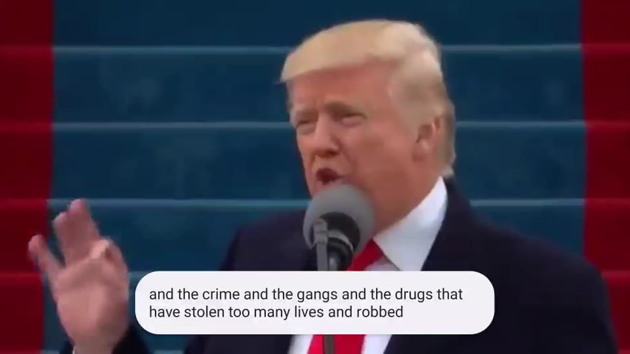 The inauguration address on Jan 20, 2017 the POTUS, Donald J Trump