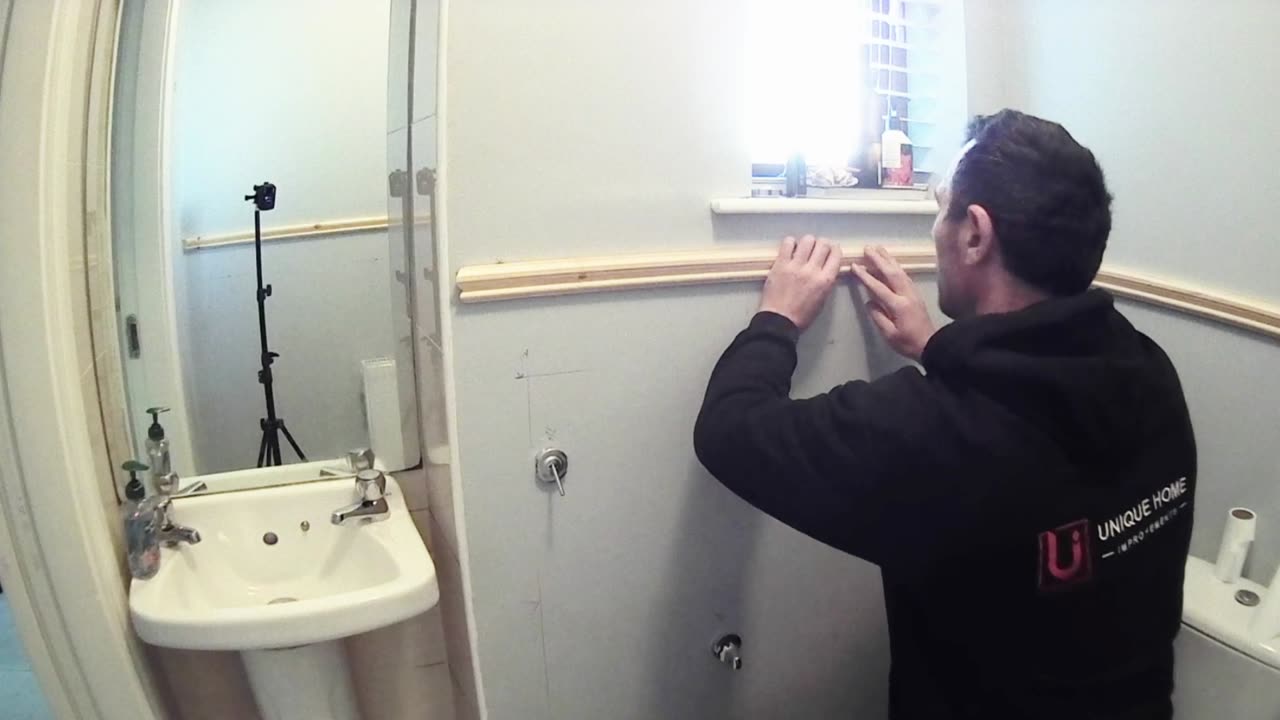 Transform Your Bathroom Walls: Easy Dado Rail & Picture Frame Wainscoting Installation Start to Finish