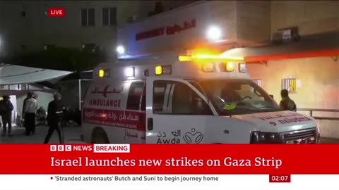 Israel conducting 'extensive strikes' on the Gaza Strip | BBC News