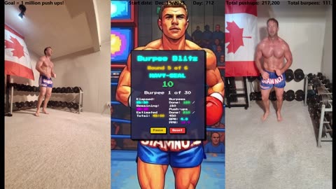 Everyday 450 push ups and 180 Burpees!