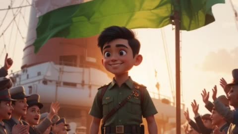 The army boy save a ship