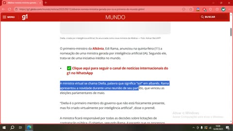 Albânia nomeia ministra gerada por IA, a primeira do mundo