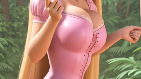 😍🥰😘Rapunzel showed a beautiful dance of her lush breasts 😍🥰😘