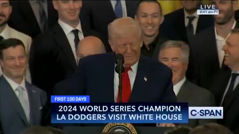 President Trump Cracks Up Dodgers with Swipe at Adam Schiff During White House Visit