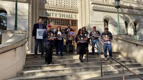 Press conference against the city’s proposed abortion travel funds with Tim Westley