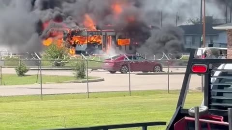 Flaming City Bus Explodes In Shreveport, Louisiana