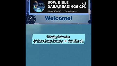 Weekly Collection Of Bible Datly Reading - Oct 27 to 8.