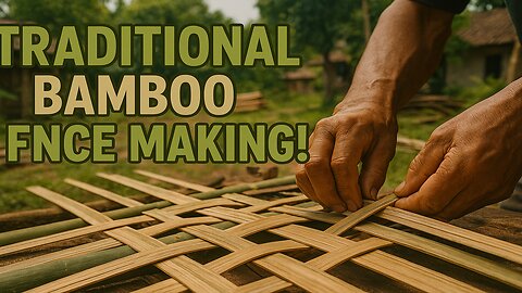 Traditional bamboo fence making