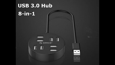 8-Port USB 2.0 Hub, Compact And Ultra Slim, For MacBook, Surface, Android TV Box And More