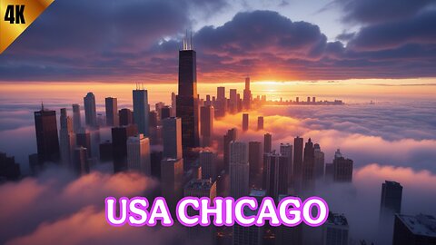 Chicago From the Clouds ☁️ | Stunning Aerial View at Sunset 🌇