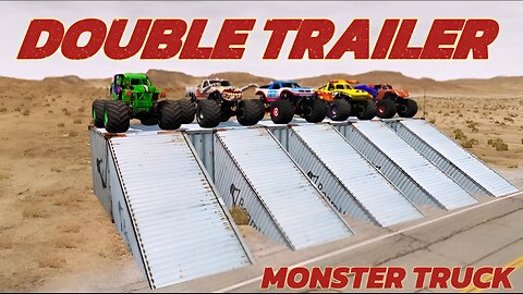 Epic Monster Truck Creation with Twin Trailers and Color Slides!