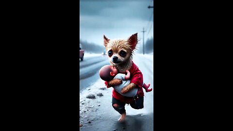 the mom is killed by accident and his son was grow with the dog 🐶 AI cartoon video🎥🥰🥺